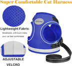 Cat Harness and Leash for Walking, Kitten Escape Proof Harnesses, Adjustable Reflective Puppy Harness with Leashes Set, Easy Adjustable Soft net Breathable Pet Safety Vest