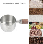 1 Cup Stainless Steel Dog Cat Food Measuring Scoop for Dry and Wet Food, Accurate Measurement for Rice, Flour, Grain (Silver)