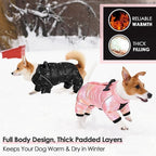 AOFITEE Dog Coat, Waterproof Dog Winter Jacket, Warm Fullbody Small Dogs Snowsuit, Winter Coat for Small Dogs, Zip Up Pet Puffer Jacket Fleece Vest, Outdoor Reflective Pet Snow Jackets, Black XL