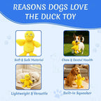 Squeaky Plush Duck Dog Toy - Soft and Durable, Chew Toy for Small and Medium Dogs, Interactive and Adorable, Machine Washable, Ideal Dog Gift for Birthdays and Holidays Yellow