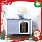 Petsfit Small Dog House for Small Dogs Indoor, Wooden Dog House with Elevated Floor&Anti-Slip Bottom, 31.5''L×21.5''W×21''H