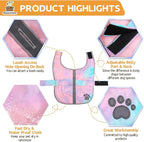 Queenmore Dog Winter Coat, Cold Weather Fleece Jacket for Dogs, Waterproof Reflective Reversible, for Small, Medium and Large Dogs (Tie-Dye, S)