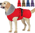 Dog Coat, Waterproof Dog Winter Jacket with Adjustable Buckle, Reflective Turtleneck Pet Snow Vest Warm Fleece Sweater for Small Medium Large Dogs - Red, M