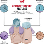 Tuff Pupper Dog Hoodie | Premium Quality 100% Organic Cotton | Ultra Soft Interior for Superior Comfort | Elastic Cuffs & Drawstring for Warmth | Stretch Fit Suitable for All Breeds (Pastel, L)