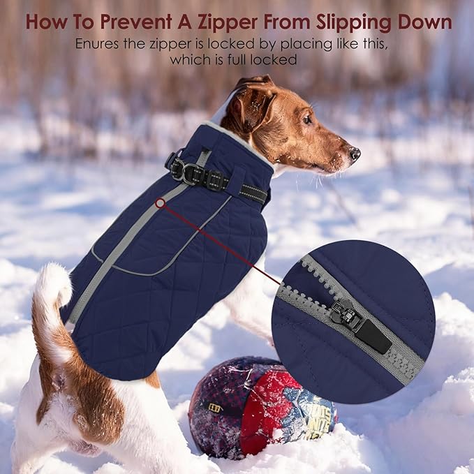 AOFITEE Small Dog Winter Coat, Waterproof Dog Winter Jacket with Zipper & Fleece Collar, Reflective Dogs Puffer Jacket, Small Pet Snow Coat Snowsuit for Yorkshire, West Highland