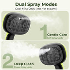 Pecute Cat Steam Brush, Self-Cleaning Steam Cat Brush with 2 Water Spray Modes, Large Capacity Tank, Steaming Renu Dog Brush for Shedding Massaging Grooming, Cool Mist Only