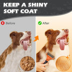 3PCS Pet Grooming Rake & Metal Comb & Flea Comb for Cats and Dogs, Double-Sided Dematting Tool, Extra-Wide Deshedding Dog Brush for Long Hair to Effectively Remove Tangles, Knots and Mats (Orange)