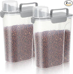5Lbs Airtight Cat Dog Food Storage Container With Upgraded Large Nozzle, BPA-Free Pet Food Storage Containers For Rice, Grain, Pet Food, Flour Dog Treat Storage-2Pack Grey