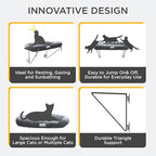 EvolutionUSA Cat Window Perch, Durable Feline Bed, Comfy Perch for 360 Views, Durable Elevated Pet Lounger, Ideal Cat Window Hammock for Large Cats, Heavy Duty, Large Size 24.4x12.6 in