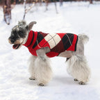 KOOLTAIL Dog Sweater Pet Knitted Clothes-Classic Plaid Pullover Turtleneck Red Fleece Dog Christmas Sweaters with Leash Hole, Thick Warm Dog Winter Clothes for Small Medium Large Dogs Cats Puppy, M