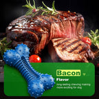 Dog Toys for Aggressive Chewers, Indestructible Chew Toys for Medium Large Dogs,Durable Rubber Dog Bones with Beef Flavor, Tough Dental Toy for Boredom Relief