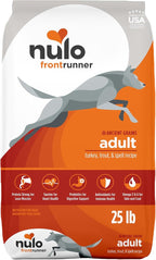 Nulo Frontrunner Turkey, Trout & Spelt Adult Dry Kibble Dog Food with Ancient Grains, 25 Pound Bag