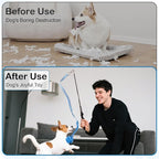 Flirt Pole for Dogs Interactive Dog Pole Toy for Large Medium Small Dogs, Dog Teaser Pole for Tug of War, Flirt Pole with Lure Ball (Standard&Extended Pole+Tensile Rope)