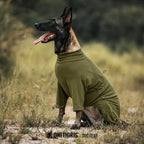 OneTigris Dog Pajamas - Breathable Modal Stretch Dog Clothes, Four-Legged Cold Weather Clothes, Anti-Shedding Suit Onesie with Back Locking Zipper and Adjustable Chest Drawcord