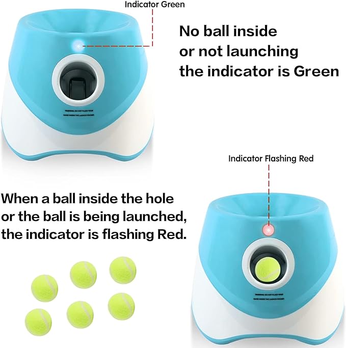 Automatic Dog Ball Launcher – 12 ETPU Balls & Bonus Collapsible Bowl, 3 Distance Settings (20ft/33ft/46ft), Smart Fetch Toy for Small & Medium Dogs, Indoor/Outdoor Use (Green)