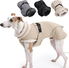 Adjustable Dog Coat with Harness Slot, Waterproof Fleece Lined Winter Jacket, Windproof Reflective Pet Vest for Cold Weather for Small Medium Large Dogs (Beige, Medium)