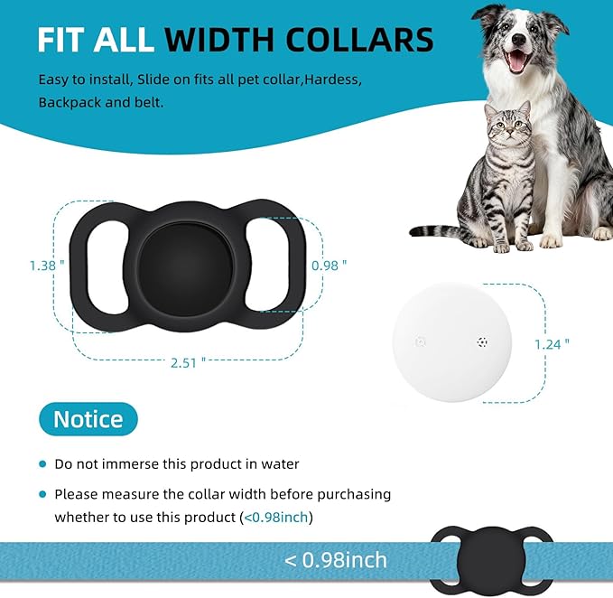 Android GPS Dog Collar, Mini Dog GPS Tracker, Smart Pet Activity Tracker, No Subscription, GPS Cat Collar Google Certified Finder, Anti-Lost, Finder Tag for Vehicles, Pets, Kids, Items