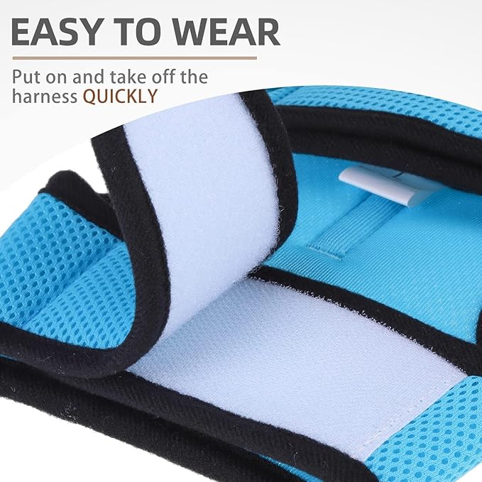 PUPTECK Soft Mesh Cat Vest Harness and Leash Set Puppy Padded Pet Harnesses Escape Proof for Cats Small Dogs, Blue Medium