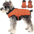 MIGOHI Lightweight Dog Coat, Windproof Dog Jacket, Puffer Jacket for Medium Dogs, Padded Vest with Reflective Strips, Warm Snow Vest in Cold Weather, Easy On Hook & Loop Belly, Caramel, M