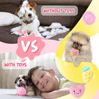 XIUGOAL Pink Puppy Toys for Boredom - 23 Pack Puppy Chew Toys for Teething, Enrichment Dog Toys for Small Dogs with Squeaky Dog Chew Toys, Treat Ball and Ropes