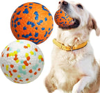 Petcare 2 Pack Dog Balls Toys for Aggressive Chewers Indestructible Tennis Balls for Medium Large Dogs Water Toy Chew Ball Tough Durable Big Dog Toys Bouncing Ball for Dogs to Fetch, Orange+White