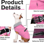 Lelepet Warm Dog Coats for Small Dogs Waterproof Dog Winter Jacket Reflective Pet Fleece Vest Windproof Cold Weather Coats with Adjustable Buckle & Leash Hole, Pink, S