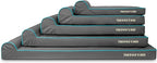 The Dog’s Bed Orthopedic Headrest Dog Bed Large Grey with Blue Trim, Memory Foam, Pain Relief for Arthritis, Hip & Elbow Dysplasia, Post Surgery, Waterproof Washable Cover