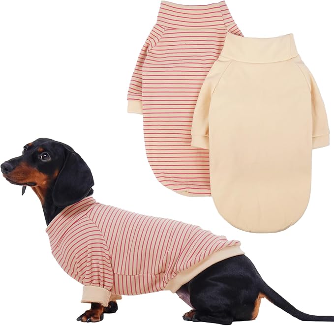IECOii 2 Pack Dog Fleece Sweater for Small Dogs, Warm Dog Turtleneck with Stretch for French Bulldog, Cozy Fall Winter Pullover Dogs Sweatshirt with Sleeve, Indoor & Outdoor Sweaters for Walking, L