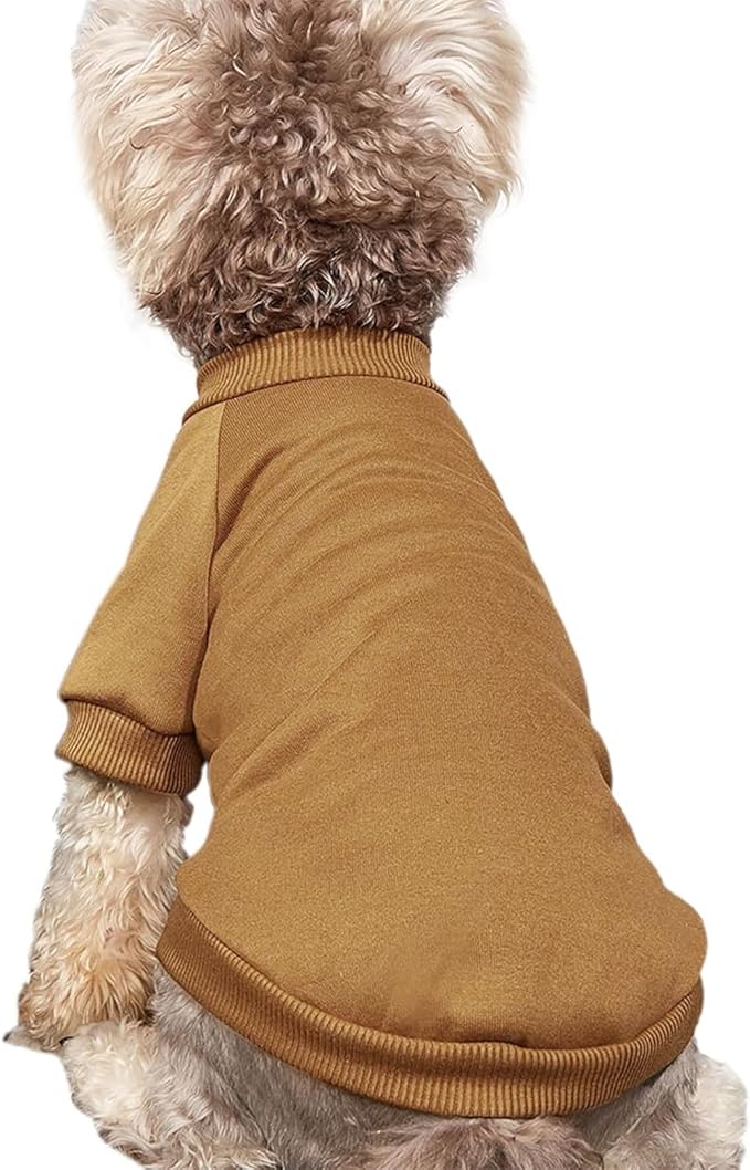 Puppy Sweater for Small Dogs Clothes Warm Winter Cat Clothe Pet Sweatshirt Knitwear Doggie Kitten Clothing, Coffee, XX-Small