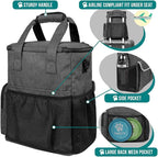 PetAmi Dog Travel Bag Pet Supplies Accessories Organizer for Traveling, Camping, Weekend; Cat Pet Travel Bag Kit Includes 2 Food Storage Containers, 2 Collapsible Bowls, 1 Feeding Mat (Dark Gray)