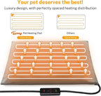 Toozey Small Pet Heating Pad, 6 Adjustable Temperature Dog Cat Heating Pad with Timer, Waterproof Heated Cat Bed with Chew Resistant Cord, Indoor Electric Pet Heated Mat 18x16in