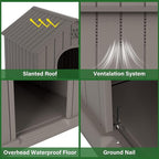 Large Dog House for Outdoor & Indoor, Waterproof Puppy Shelter with Air Vents & Elevated Floor, Easy Assemble Sturdy Dog Kennel for Large Dogs(Grey,36.2''L×38''W×38''H)