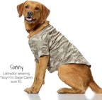 Toby II - The Perfect Tee, 3 Pack Short Sleeve Pet T-Shirt 100% Organic Cotton Tees Clothes for Small, Medium, Large Dogs, Sage Camo, Large