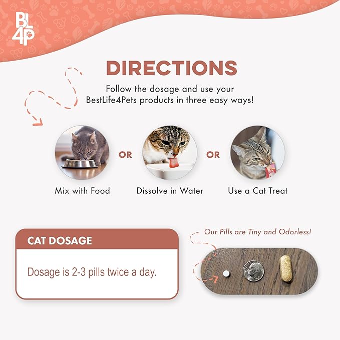 Mange Support for Cats, Natural Cat Itchy Skin, Paws and Ears Relief - Soothes Welts, Scabs, Red and Flaky Skin Reducing Excessive Grooming and Patchy Fur for a Healthy Coat (400 Tiny Tasteless Pills)
