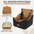 JOEJOY Elevated Dog Car Seat for Small/Medium Dogs up to 35 lbs, Memory Foam Pet Booster Seat with Detachable Washable Cover, Portable Travel-Safe Bed for Cars with Safety Belts and Storage Pockets