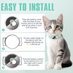 AirTag Cat Collar, Ultra Elastic Cat Tracker Collar, Airtag Holder Compatible with Apple Air Tag, [Lightweight & Scratch Resistant] Adjustable Stepless GPS Pet Collar for Cats Kittens, Green