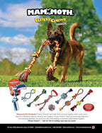 Mammoth Pet Products Flossy Chews Multi Color Monkey Fist Ball with Rope Ends - Premium Cotton-Poly Rope Tug Toy for Dogs - Interactive Dog Tug Toy - Heavy Duty Dog Toy with Rope Ball for Big Dogs - Jumbo, 20” - Assorted Colors
