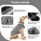 Dog Winter Coat Warm Padded Puppy Jacket Windproof Water Resistant Clothes for Small Medium Large Pets Christmas Sweater Outfit Vest(Grey, 2XL)