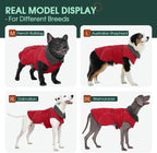 Kuoser Extra Warm Dog Jacket for Medium Dogs, Fleece Lined Dog Turtleneck Snow Suits, Windproof & Reflective Pet Winter Coat Cold Weater Clothes for Dogs, Red M