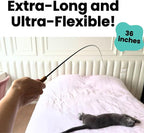 Forever Stick 2 Pack - The Unbreakable Cat Toy Wand, Extra Long Durable Interactive Cat Toy for Indoor Cats, Feather Kitten Toys for Bored Indoor Adult Cats, Bird Teaser Cat Accessories