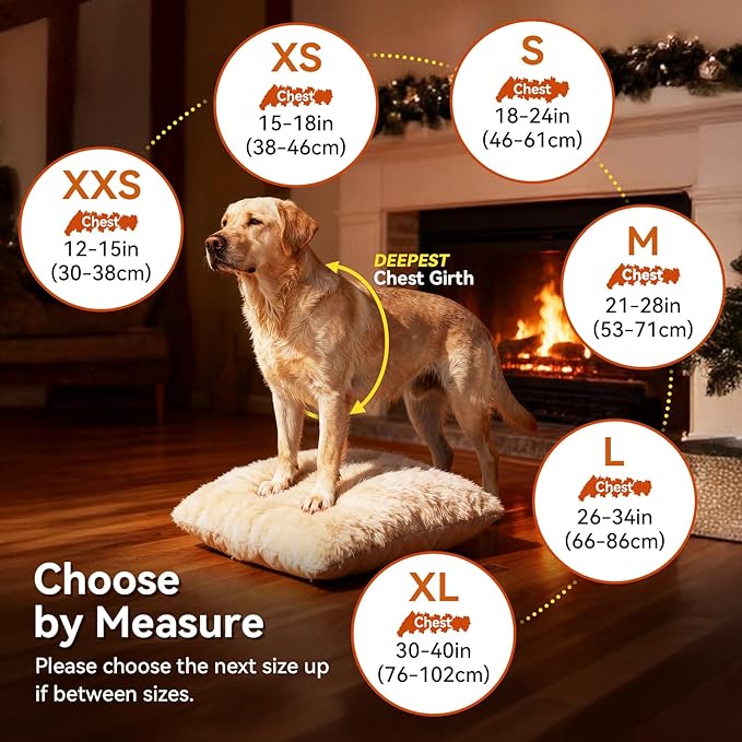 VIVAGLORY Softjoy Dog Coat, Dog Jacket for Winter & Christmas, Coat with Harness Hole & Velcro Closure, Reversible Plaid Checkered Warm Fluffy Heavy Duty for Puppy, L, Coffee
