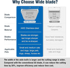 30W Wide Pet Dog Grooming Detachable Blades,Compatible with Andis,Oster A5,Wahl KM10 Clippers,Cut Length 1/50"(0.5mm),Fit for Larger Animals
