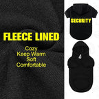 EXPAWLORER Security Dog Hoodie Puppy Sweater - Dog Sweatshirt Soft Fleece Lined Pet Clothes, Cold Weather Hooded Jacket Coat Keep Warm for Small Medium Large Dogs Cat, Small