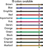 Breakaway Cat Collar Leather with Removable Bell - 13 Colors Available - Soft Adjustable Girl Boy Safety Lightweight Pet Kitten Collars Pink Brown Blue Green Red Orange Black (Blue)