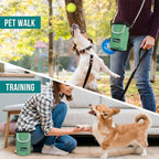 PetAmi Dog Treat Pouch, Large Pet Training Treat Pouch with Pocket, Dog Trainer Essentials Supply Holder with Poop Bag Dispenser, Training Bag for Kibbles Toys, 3 Ways to Wear (Green)