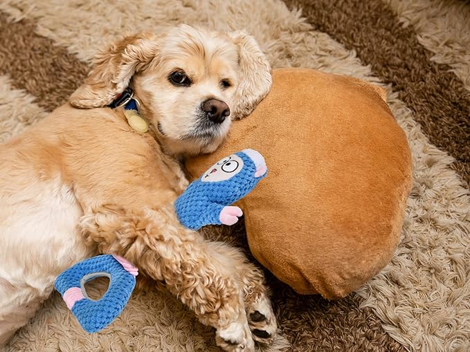 Dog Interactive Squeaky Toy for Chewers - Tug-of-War Sheep Plush with Durable Squeaker, Puppy Training & Anxiety Relief, Long-Lasting Chew Toy for Medium/Large Dogs