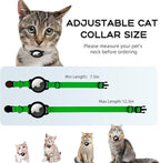 AirTag Cat Collars, Stretchy Collar with Apple AirTag Holder and Bell, Breakaway Ultra Design Elastic GPS Tracking Collars for Cats and Puppies, (7.5-12.5 Inch), Emerald Green