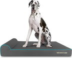 The Dog’s Bed Orthopedic Headrest Dog Bed XXL Grey/Blue, Memory Foam, Pain Relief for Arthritis, Hip & Elbow Dysplasia, Post Surgery, Lameness, Waterproof Washable Cover