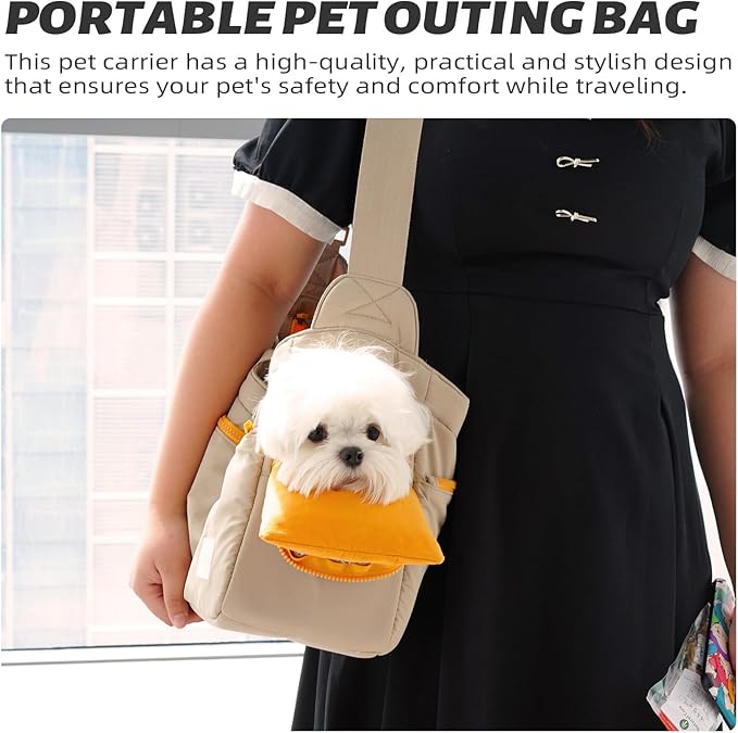 Soft and Comfortable Pet Carrier and Business Backpack with Strong Support - Ideal for Business, Travel, and Outings with Small Dogs and Cats (Kahki,15.7" L x 5.5" W x 9.8" H，up to 16lbs