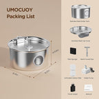 Cat Water Fountain Stainless Steel: 2.6L Cat Fountain for Drinking - Pet Water Fountain for Cats Indoor - Automatic Pet Water Dispenser Bowl - Best Auto Feeding Supplies Gift for Small Dog Large Kitty